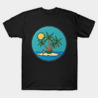 Deserted Island Midlife Merit Badge T-Shirt